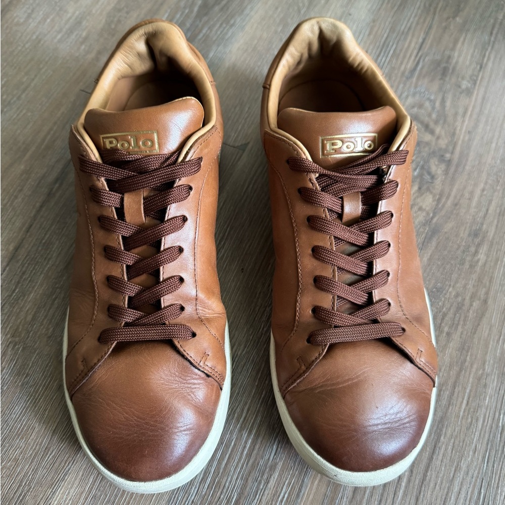Polo by Ralph Lauren Men's Tan Leather Sneakers
